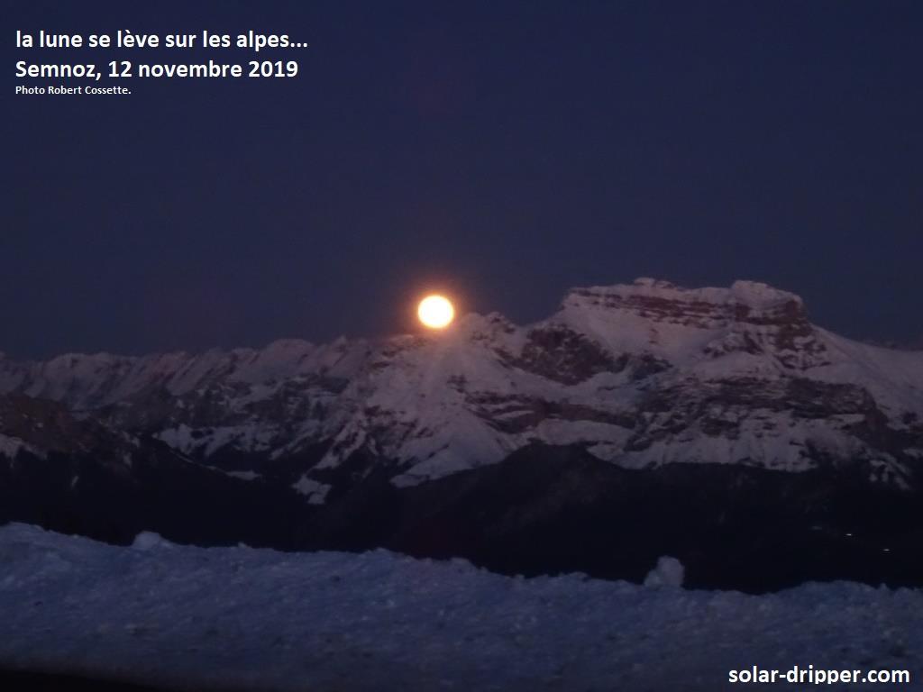 Pleine lune le 12 novembre vue du Semnoz