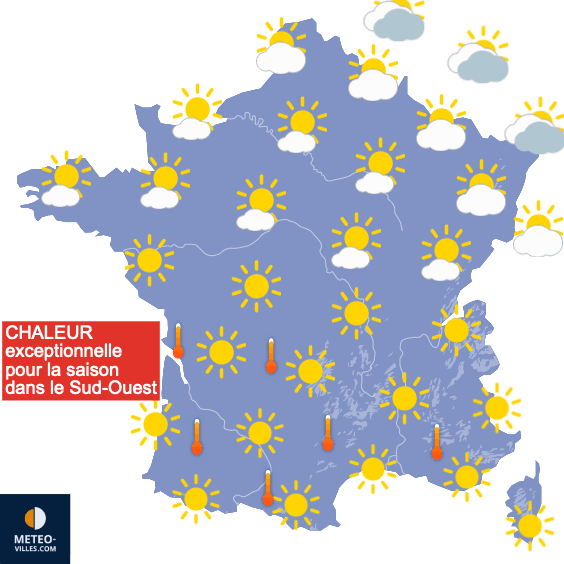 Carte de prévisions du temps du Samedi 30 septembre 2023