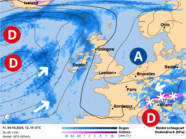 Carte de prévisions d'europe du Vendredi 4 octobre 2024