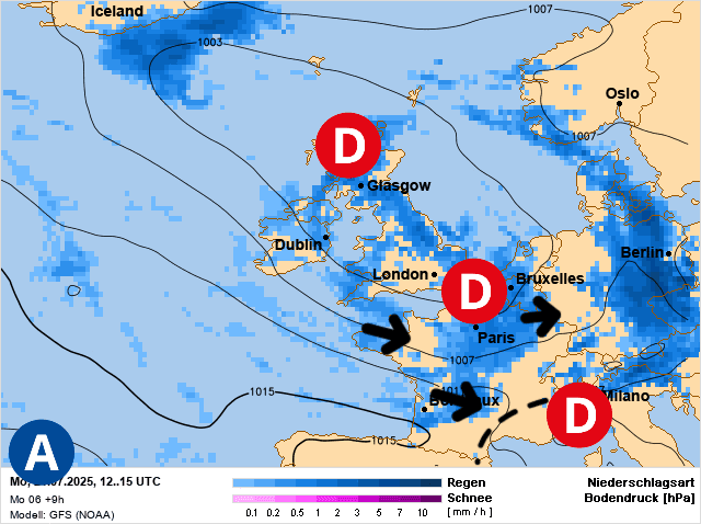Carte de prévisions d'europe du Lundi 21 juillet 2025