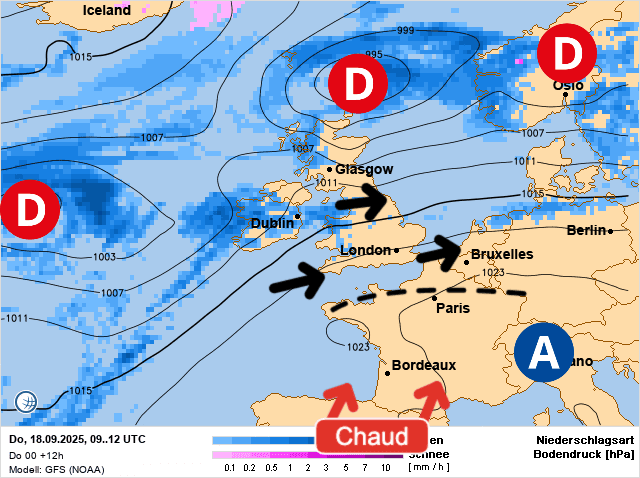 Carte de prévisions d'europe du Jeudi 18 septembre 2025