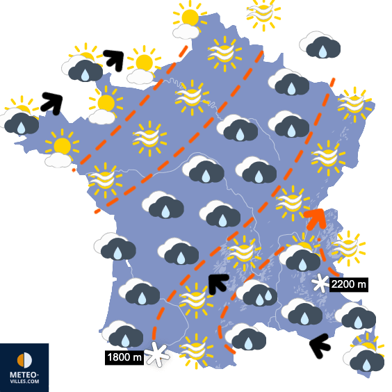 Carte de prévisions du temps du Vendredi 19 décembre 2025