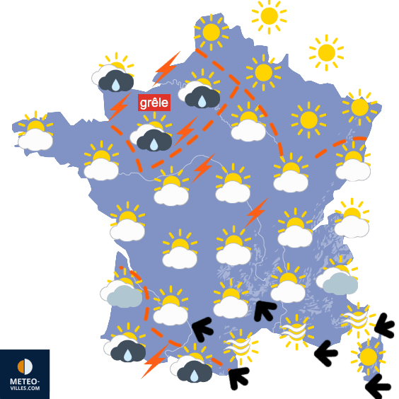 Les orages s'étendent désormais vers le nord