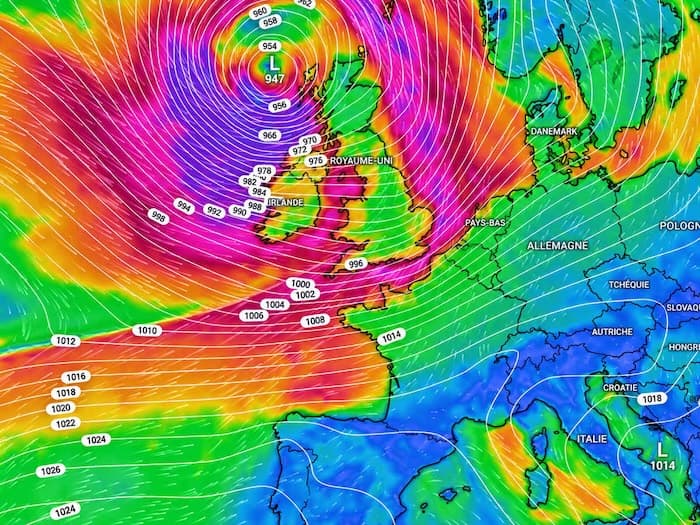 Tempête Boelo : 947 hPa ce week-end, quel risque pour la France ?
