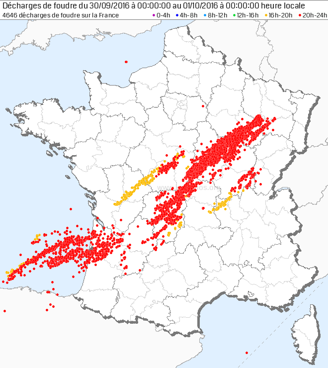 Image d'illustration pour Orages localement forts près de la Méditerranée