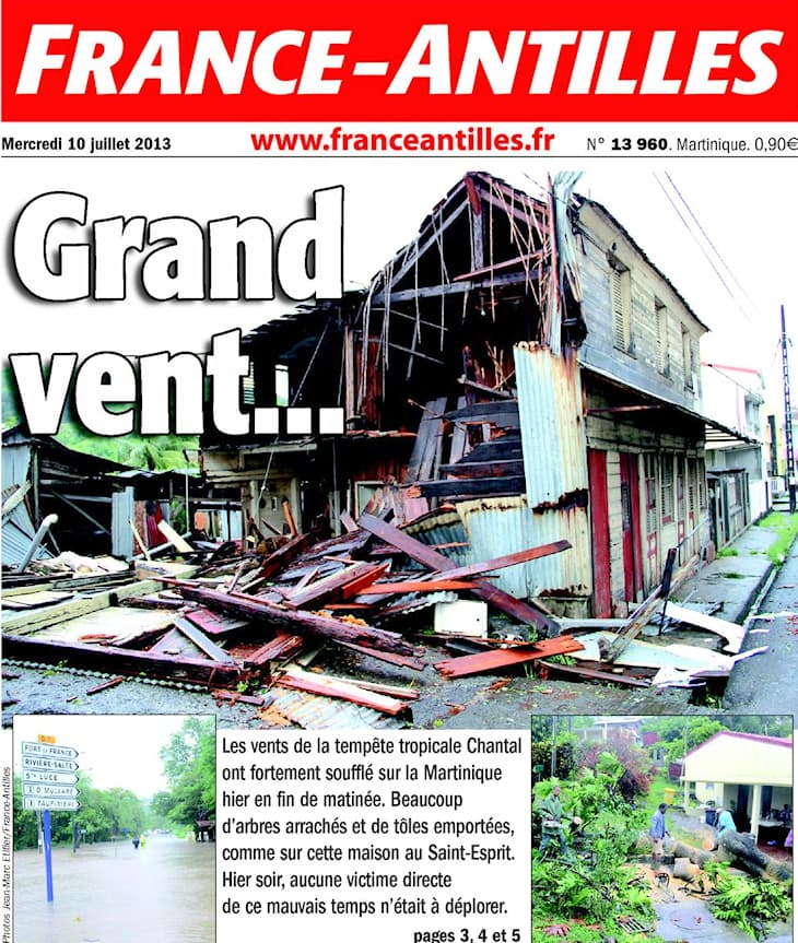Image d'illustration pour Passage de Chantal : dégâts en Martinique