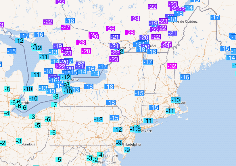 Image d'illustration pour Vague de froid record au Canada et dans le Nord-Est des Etats-Unis